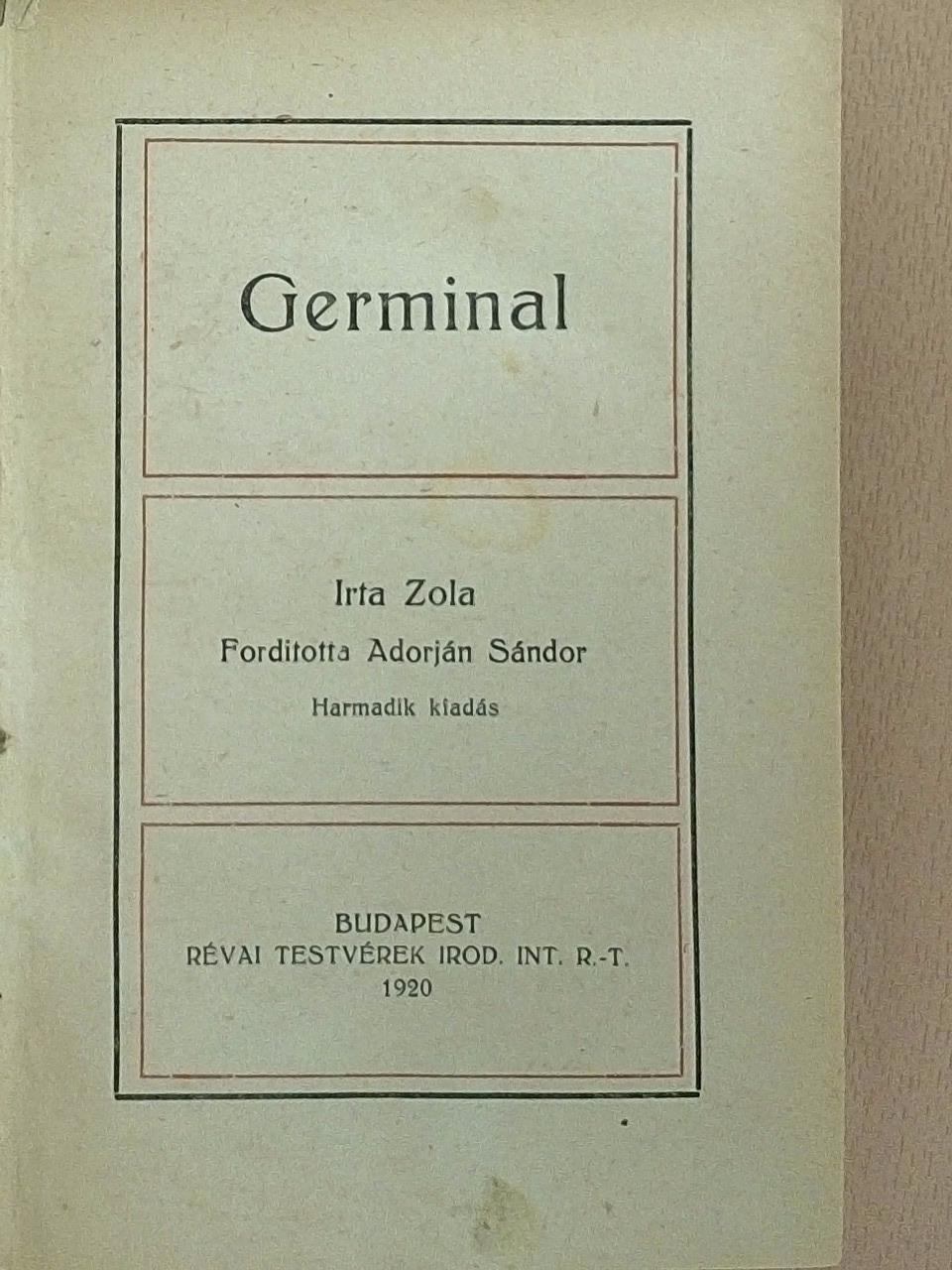 Émile Zola - Germinal [antikvár]