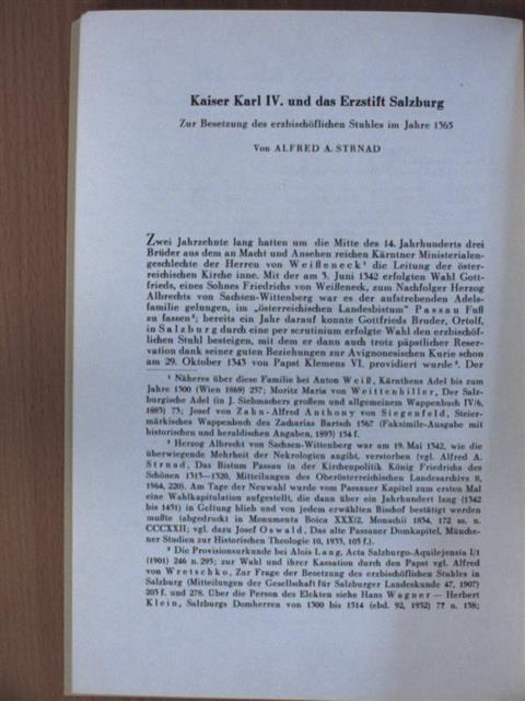 Alfred A. Strnad - Kaiser Karl IV. und das Erzstift Salzburg [antikvár]