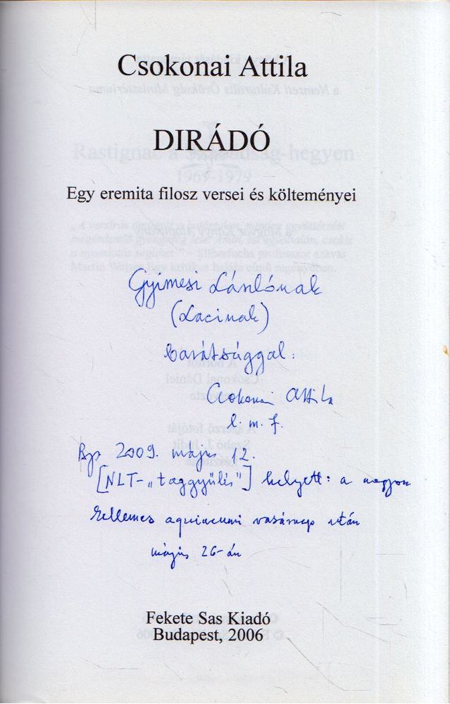 Csokonai Attila - Dirádó (dedikált) [antikvár]