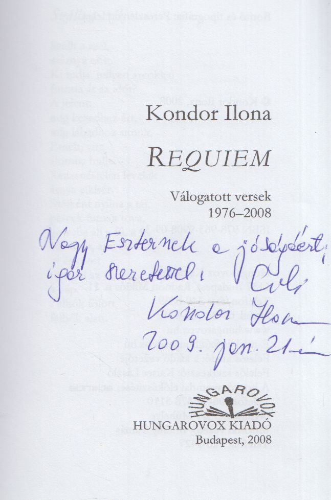 Kondor Ilona - Requiem (dedikált) [antikvár]