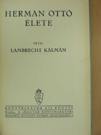 Lambrecht Kálmán - Herman Ottó élete [antikvár]