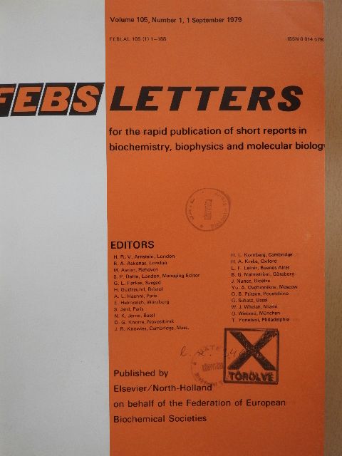 A. Nakata - Febs Letters Volume 105, Number 1-2./Volume 106, Number 1-2. [antikvár]