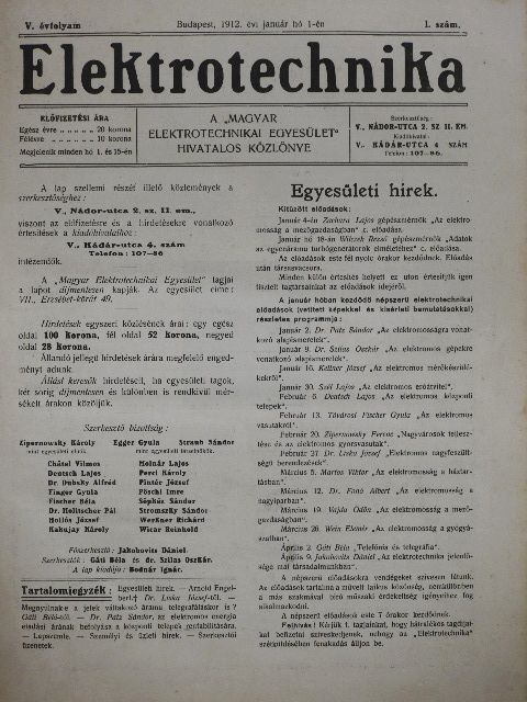 Dr. Liska József - Elektrotechnika 1912. január-december [antikvár]