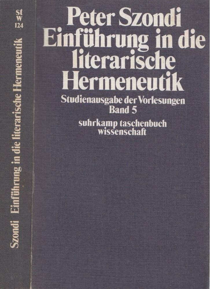 Szondi, Peter - Einführung in die literarische Hermeneutik [antikvár]