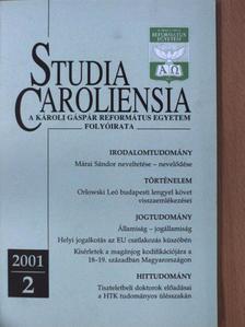 Albert de Pury - Studia Caroliensia 2001/2. [antikvár]
