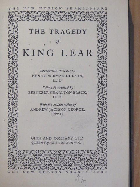 William Shakespeare - The Tragedy of King Lear [antikvár]