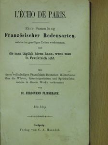 Dr. Ferdinand Fliessbach - L'écho de Paris [antikvár]