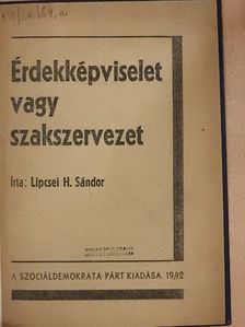 Lipcsei H. Sándor - Érdekképviselet vagy szakszervezet [antikvár]