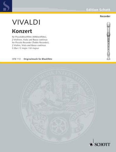 Vivaldi - KONZERT FÜR PICCOLOBLOCKFLÖTE, 2 VIOLINEN, VIOLA & BC C-DUR KLAVIERAUSZUG