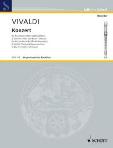 Vivaldi - KONZERT FÜR PICCOLOBLOCKFLÖTE, 2 VIOLINEN, VIOLA & BC C-DUR KLAVIERAUSZUG