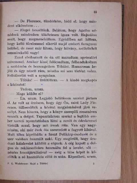 P. G. Wodehouse - Majd a Tóbiás! [antikvár]