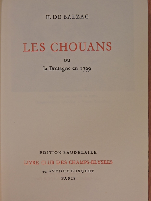 H. de Balzac - Les Chouans [antikvár]