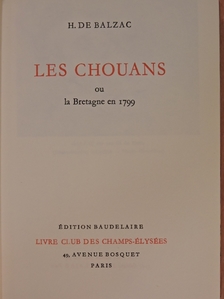 H. de Balzac - Les Chouans [antikvár]