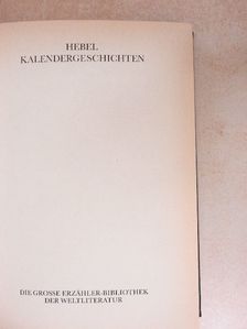 Johann Peter Hebel - Kalendergeschichten [antikvár]