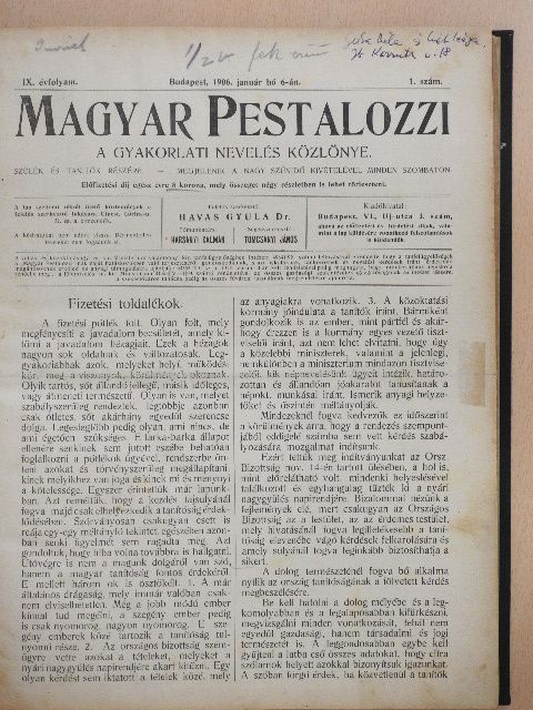 Csiky Lajos - Magyar Pestalozzi 1906. (nem teljes évfolyam) [antikvár]
