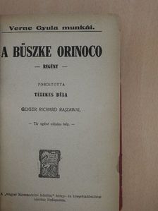 Verne Gyula - A büszke Orinoco [antikvár]
