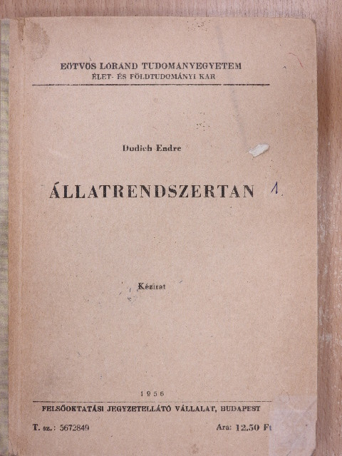 Dudich Endre - Állatrendszertan  [antikvár]