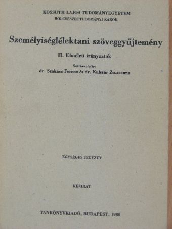 A. Bandura - Személyiséglélektani szöveggyűjtemény II. [antikvár]