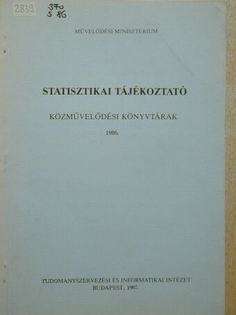 Statisztikai tájékoztató 1986. [antikvár]