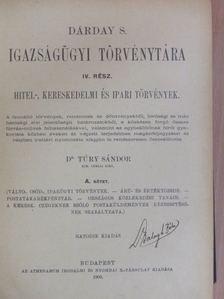 Dárday S. Igazságügyi törvénytára IV/A. [antikvár]