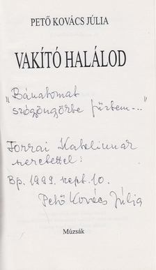 Vakító halálod (dedikált) [antikvár]