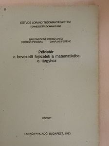Bagyinszkiné Orosz Anna - Példatár a bevezető fejezetek a matematikába c. tárgyhoz [antikvár]
