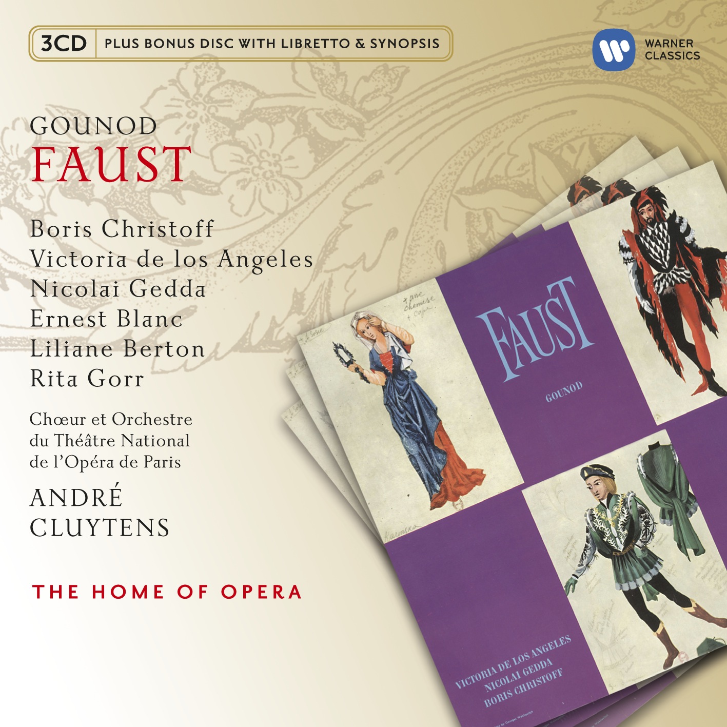 GOUNOD - FAUST 3CD CLUYTENS, GEDDA, DE LOS ANGELES, CHRISTOFF