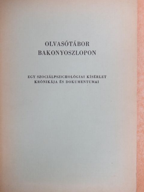 Havas Judit - Olvasótábor Bakonyoszlopon [antikvár]