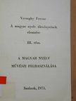 Verseghy Ferenc - A magyar nyelv törvényeinek elemzése III. [antikvár]