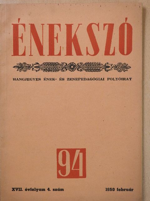 Bartha Dénes - Énekszó 1950. február [antikvár]