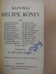 Dr. Alexander Béla - Klinikai recipe könyv [antikvár]