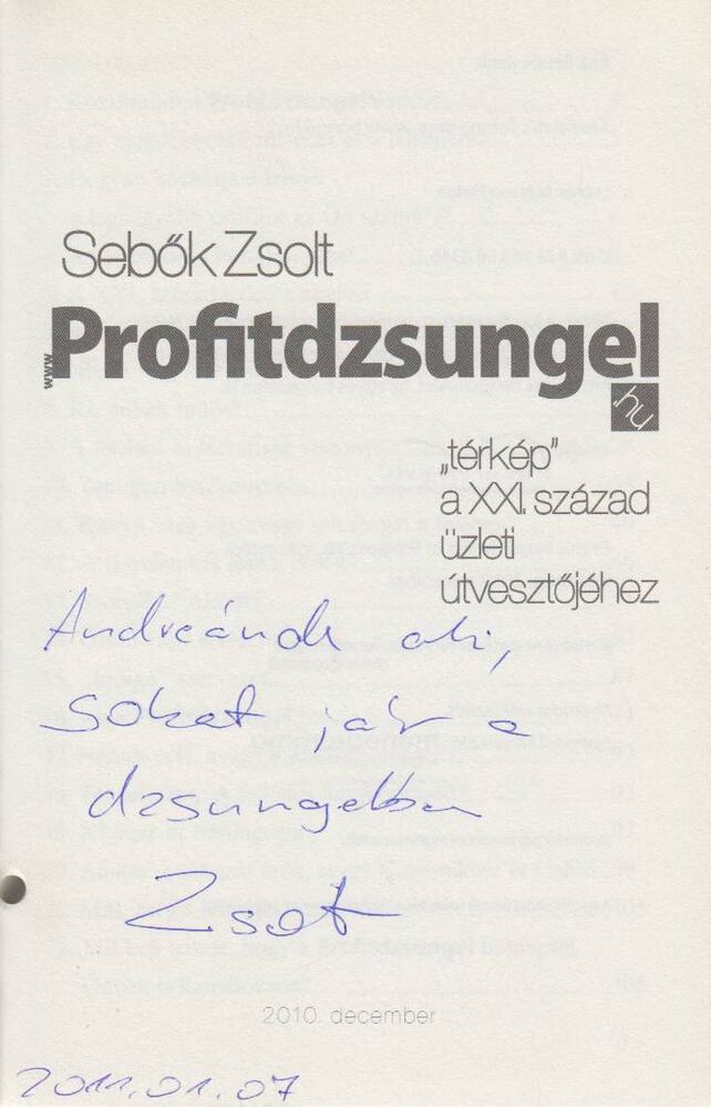 Sebők Zsolt - Profitdzsungel (dedikált) [antikvár]