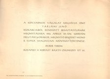 Tarjáni Jenő rézkarcaiból rendezett bemutató [antikvár]