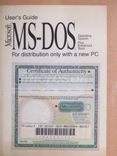 Microsoft MS-DOS 6.22 User's Guide [antikvár]