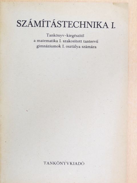 Dr. Hámori Miklós - Számítástechnika I. [antikvár]
