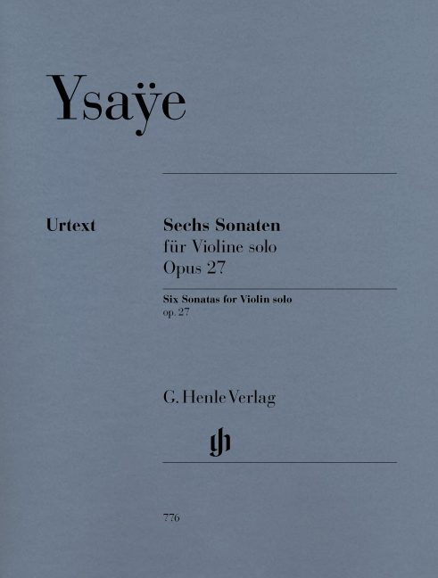 YSAYE - SECHS SONATEN FÜR VIOLINE SOLO OP.27 URTEXT (GERTSCH / STOCKHEM / YSAYE)