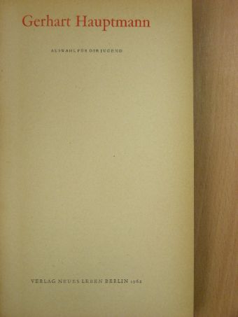 Gerhart Hauptmann - Gerhart Hauptmann [antikvár]