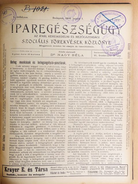 Dr. Bród Miksa - Iparegészségügy 1906. január-december [antikvár]
