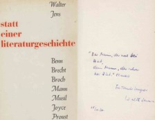 Walter Jens - Statt einer Literaturgeschichte (dedikált) [antikvár]