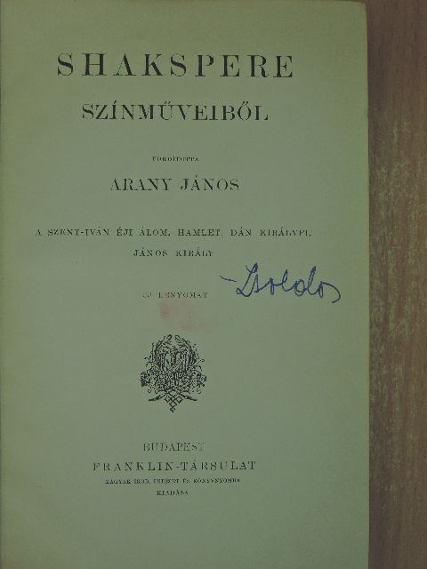Shakespeare - Shakspere színműveiből [antikvár]