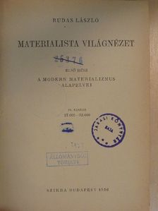 Rudas László - Materialista világnézet I. [antikvár]