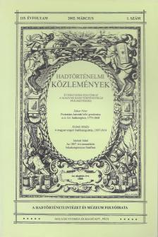 Csákváry Ferenc - Hadtörténelmi közlemények 115. évf. 2002. március 1. szám [antikvár]
