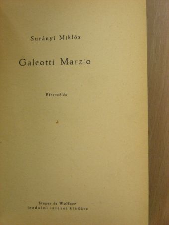 Fodor Gyula - Galeotti Marzio/Zenei portrék [antikvár]