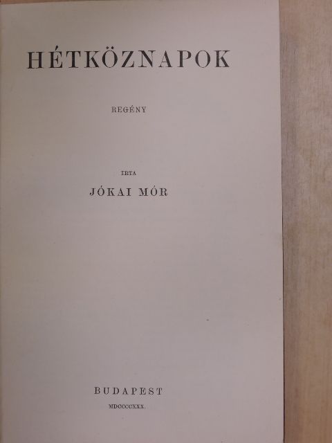 Jókai Mór - Hétköznapok [antikvár]