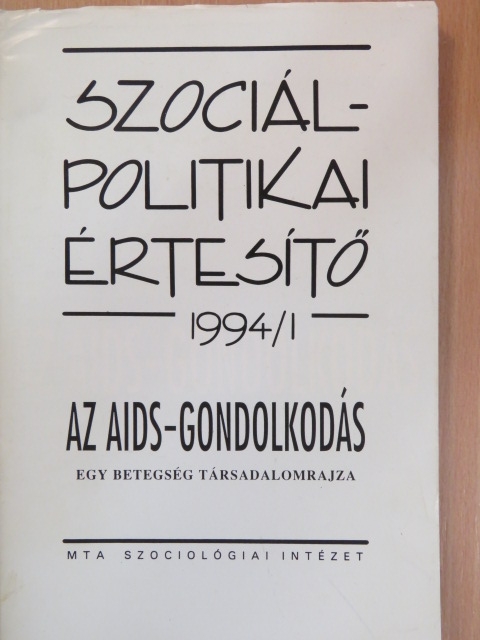 Alain Sobel - Szociálpolitikai értesítő 1994/1 [antikvár]