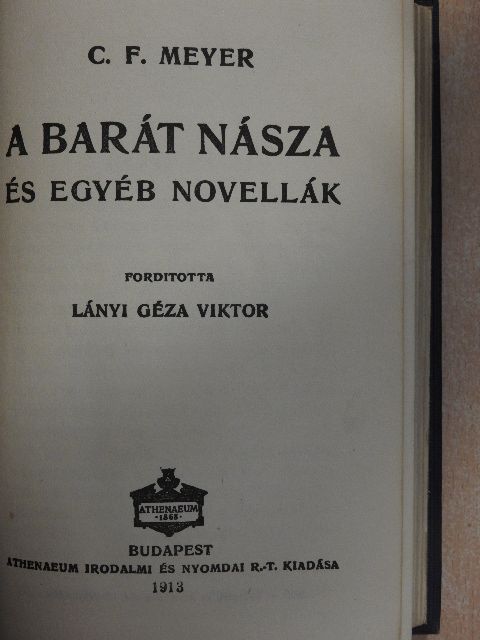 C. F. Meyer - A barát násza és egyéb novellák [antikvár]