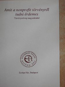 Amit a nonprofit törvényről tudni érdemes [antikvár]