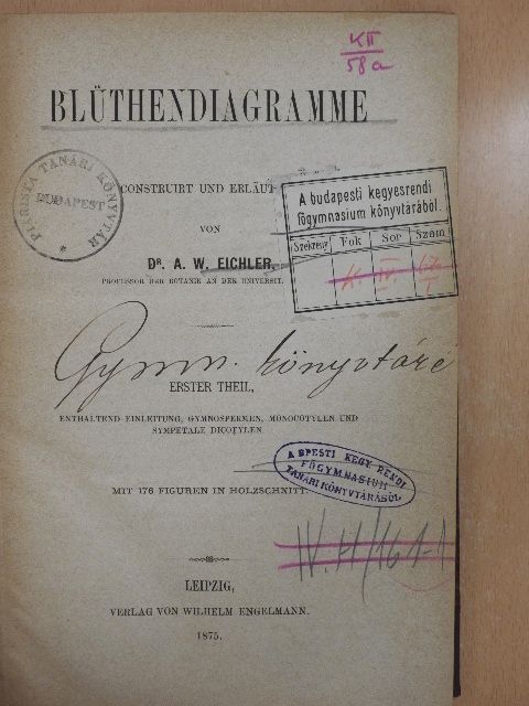 Dr. A. W. Eichler - Blüthendiagramme I. [antikvár]