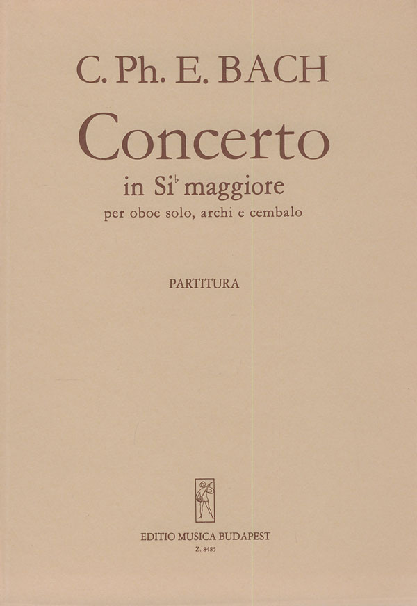 BACH,C.PH.E. - CONCERTO IN SIb MAGGIORE PER OBOE SOLO,ARCHI E CEMBALO, PARTITÚRA