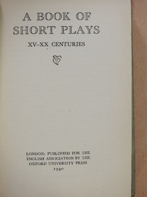 Clifford Bax - A Book of Short Plays [antikvár]
